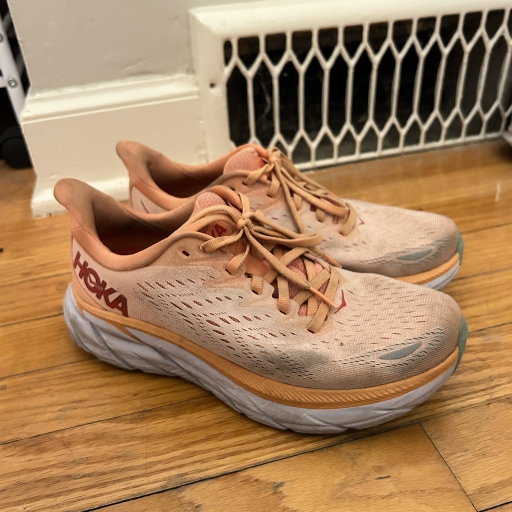 Hoka Orange Athletic Shoes with Maximalist Cushioning